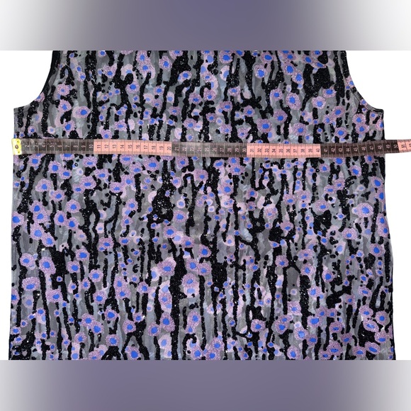 Carven Black and Purple Sequin Tank Top - Picture 3 of 3